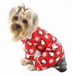 dog in red pjs